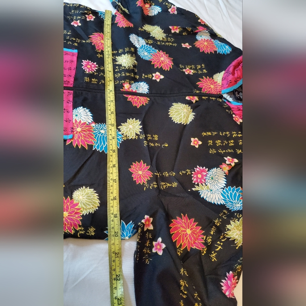 Anne Carson Multicolor Floral Bomber Jacket 100% Silk Size :M - Picture 4 of 5